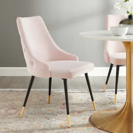 Front. Modway - Adorn Tufted Performance Velvet Dining Side Chair by Modway - Pink.