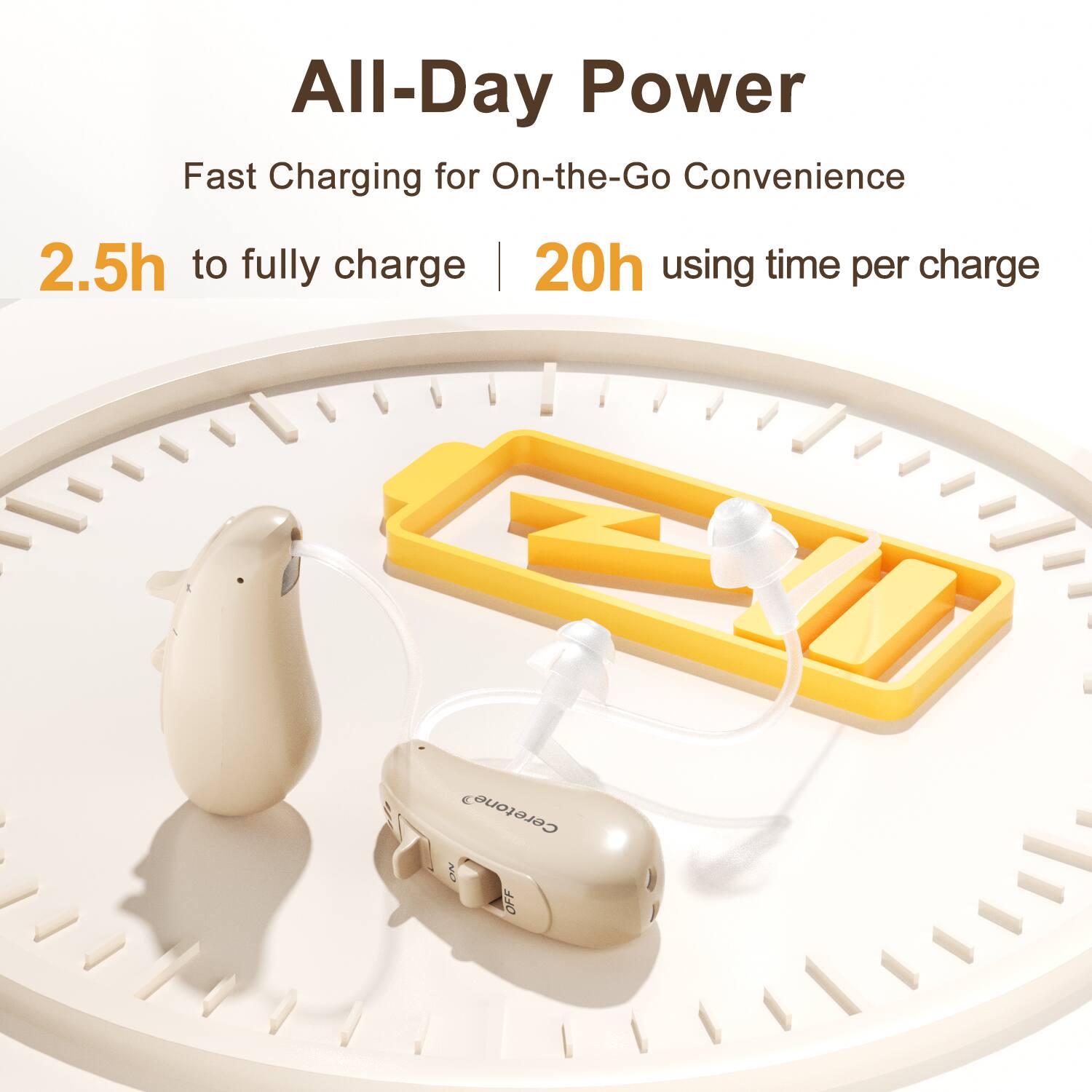 All-Day Power  
Fast Charging for On-the-Go Convenience  

2.5h to fully charge | 20h using time per charge