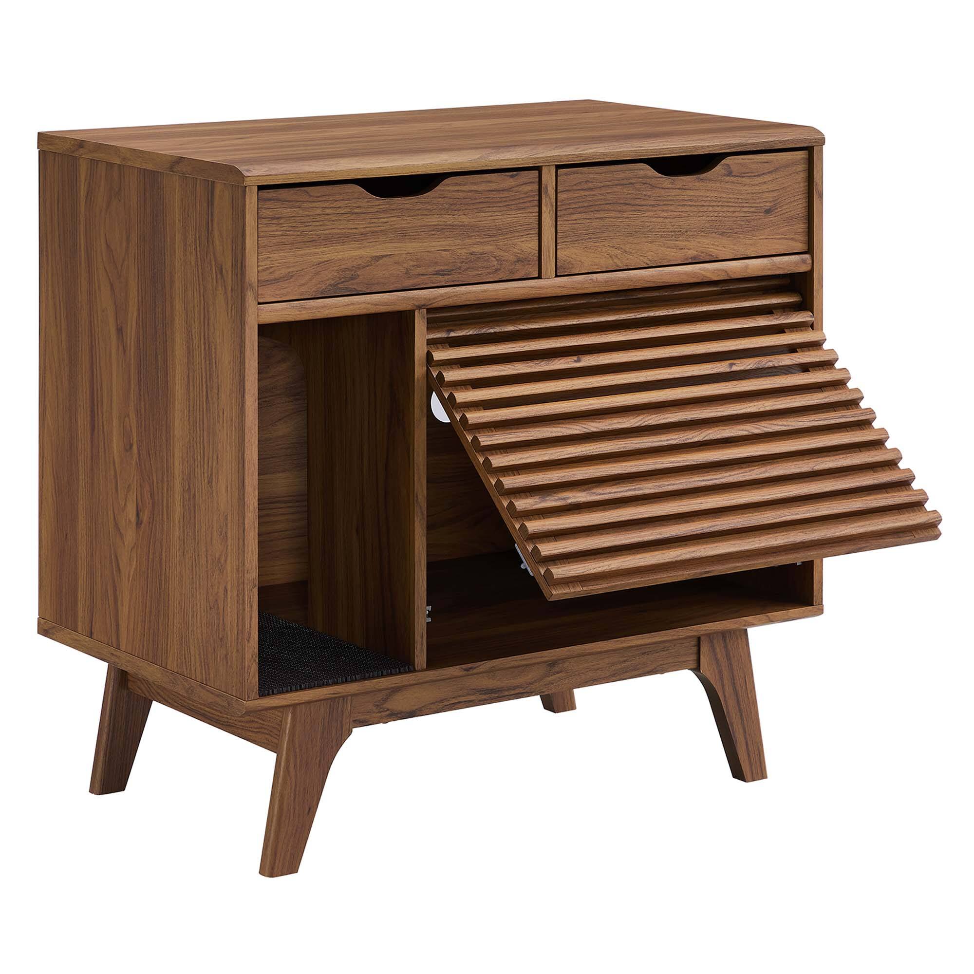 Alt View 6. Modway - Render Cat Cabinet by Modway - Walnut.