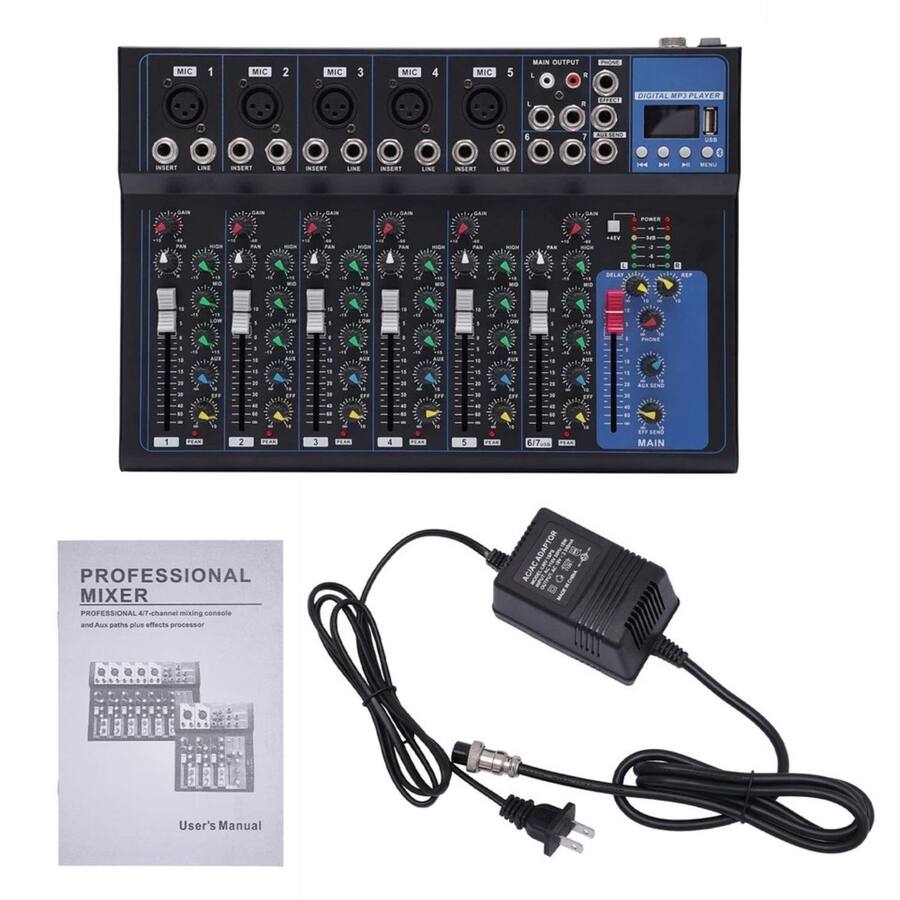 Stock Preferred 7 Channel Bluetooth Portable Audio Mixer with USB DJ ...