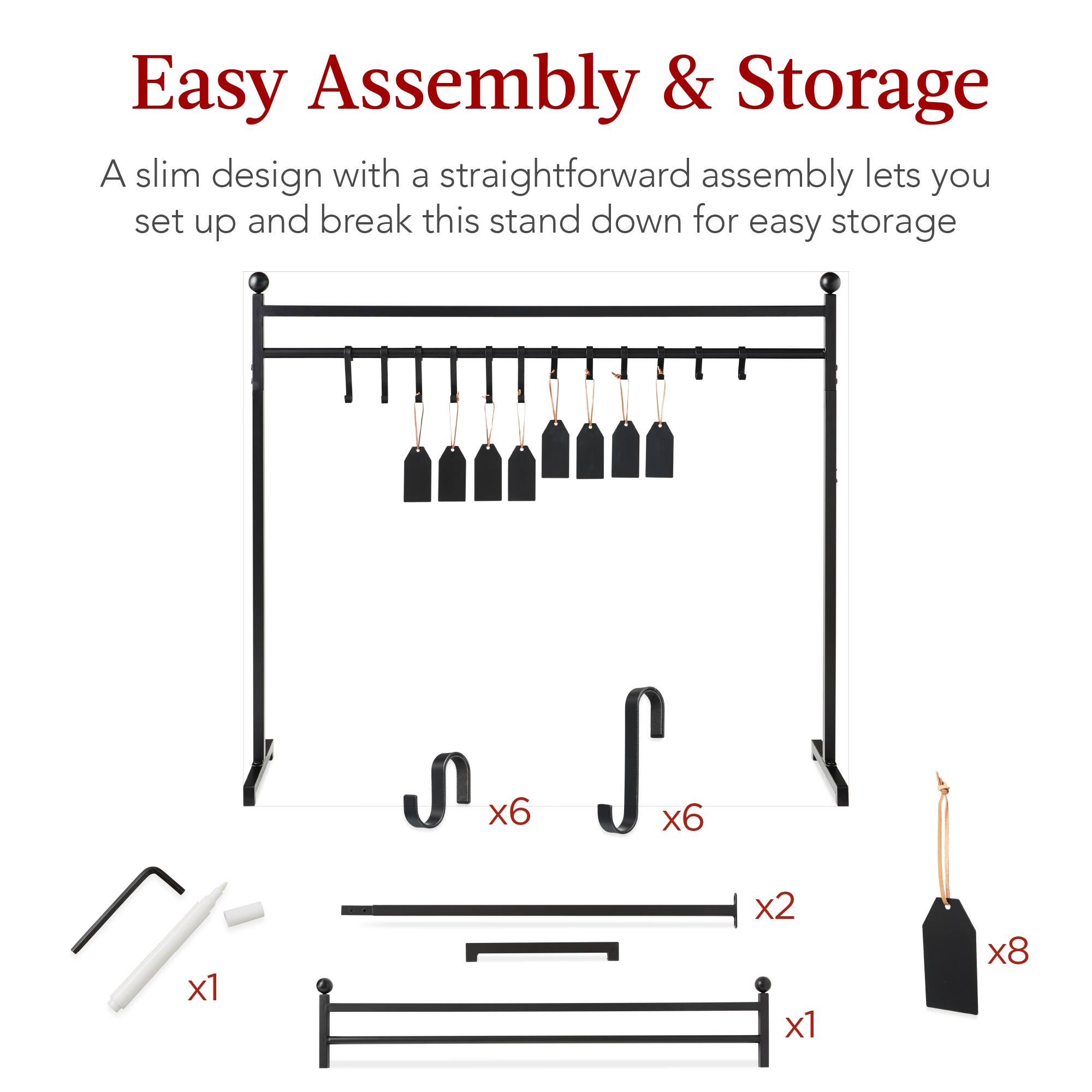 Easy Assembly & Storage

A slim design with a straightforward assembly lets you set up and break this stand down for easy storage

- x1
- x6
- x6
- x2
- x1
- x8