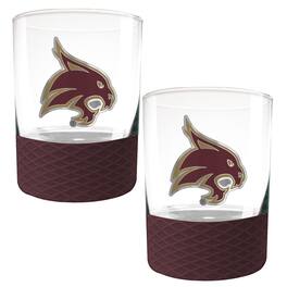Great American Products - Texas State Bobcats 2-Pack 14oz. Rocks Glass Set with Silcone Grip - Maroon