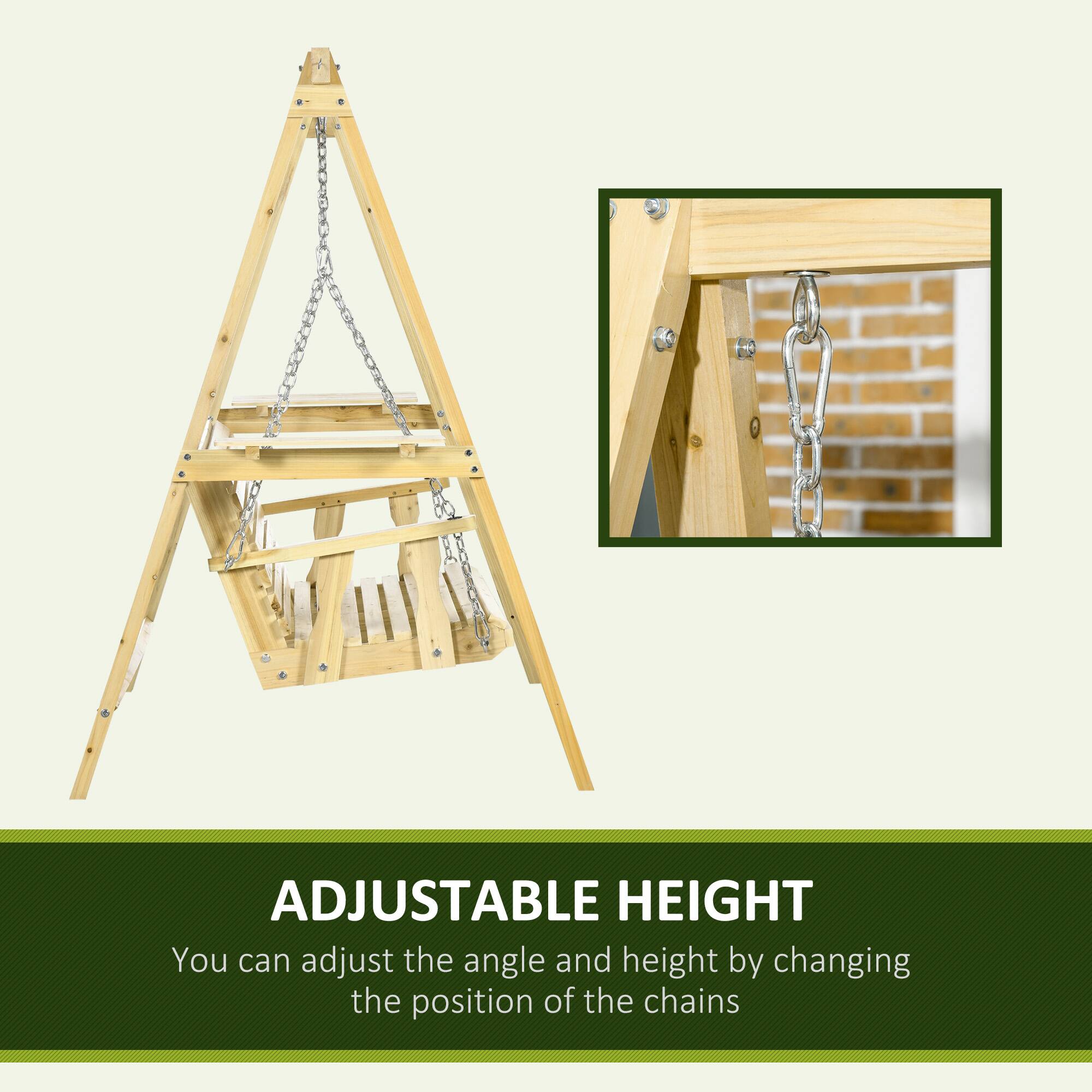 ADJUSTABLE HEIGHT
You can adjust the angle and height by changing the position of the chains