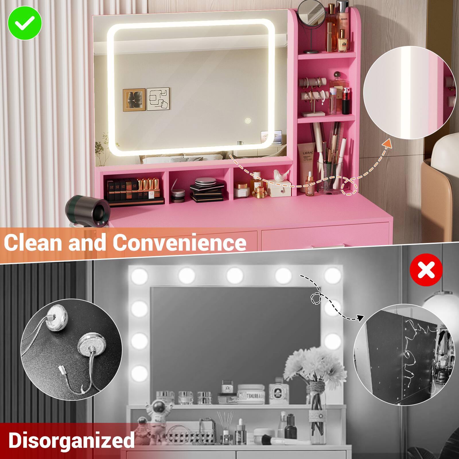 - Clean and Convenience
- Disorganized
