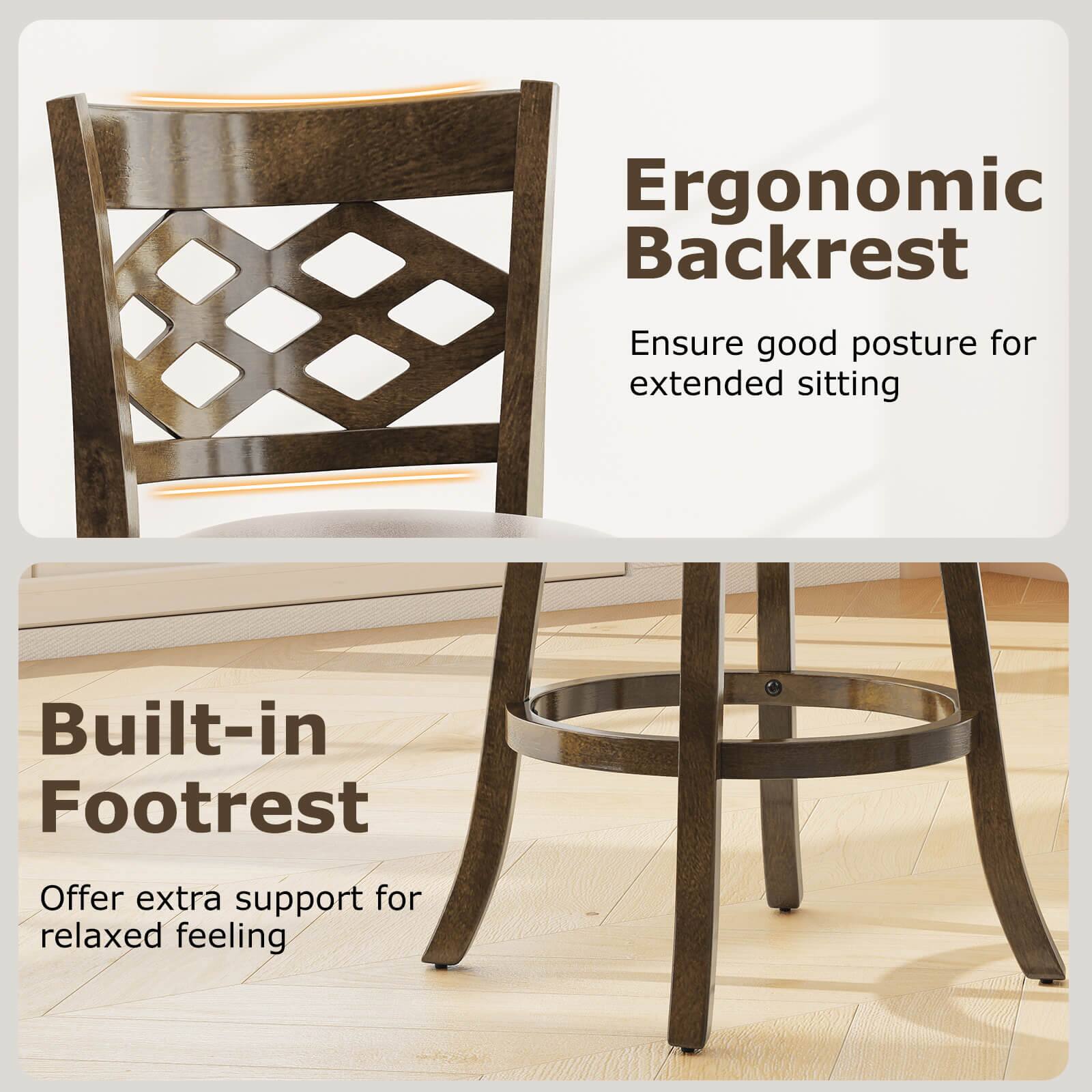 Ergonomic Backrest  
Ensure good posture for extended sitting  

Built-in Footrest  
Offer extra support for relaxed feeling