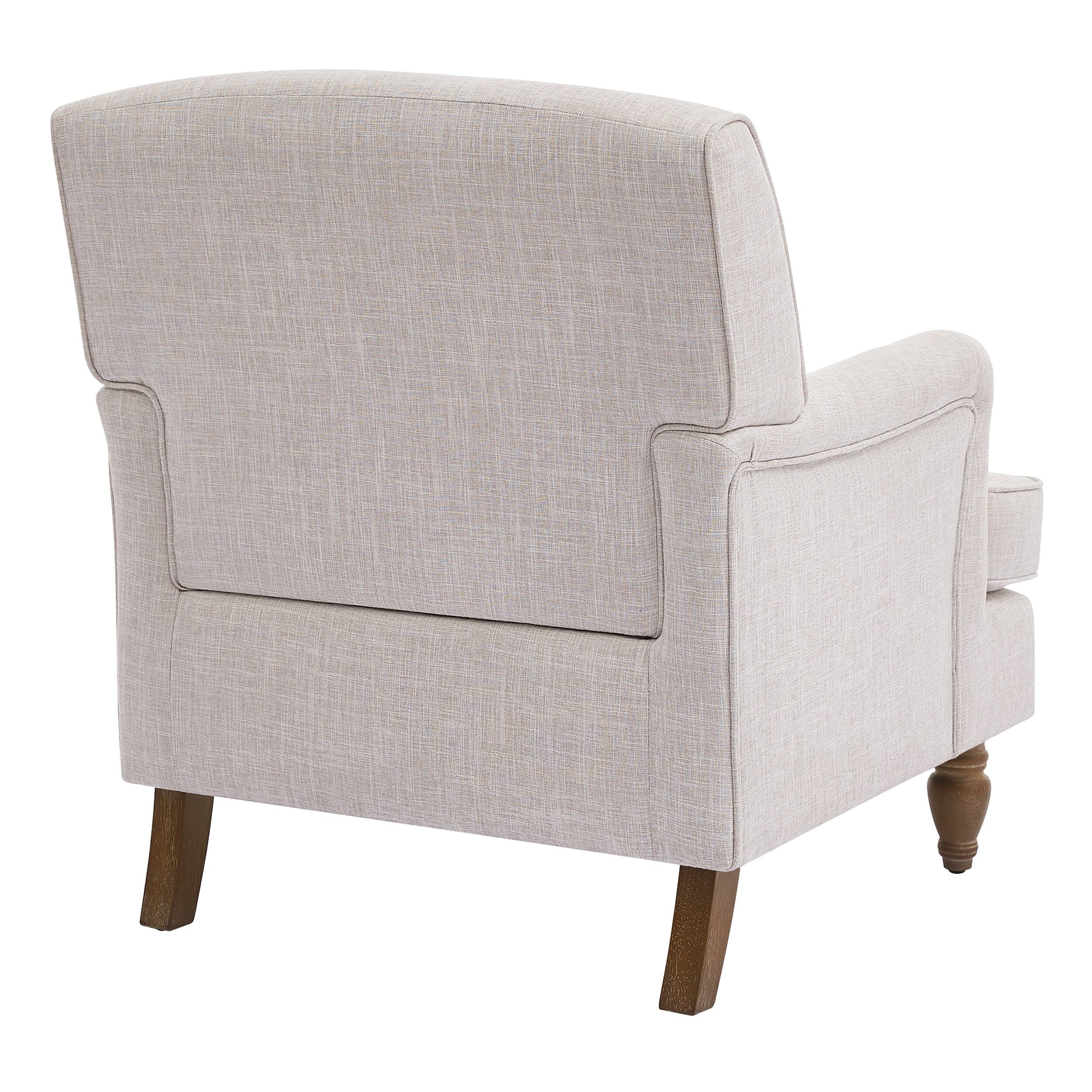 Alt View 2. APRILSOUL - Vintage Upholstered Linen Fabric Armchair  for Living Rooml Bedroom Beige - Beige.