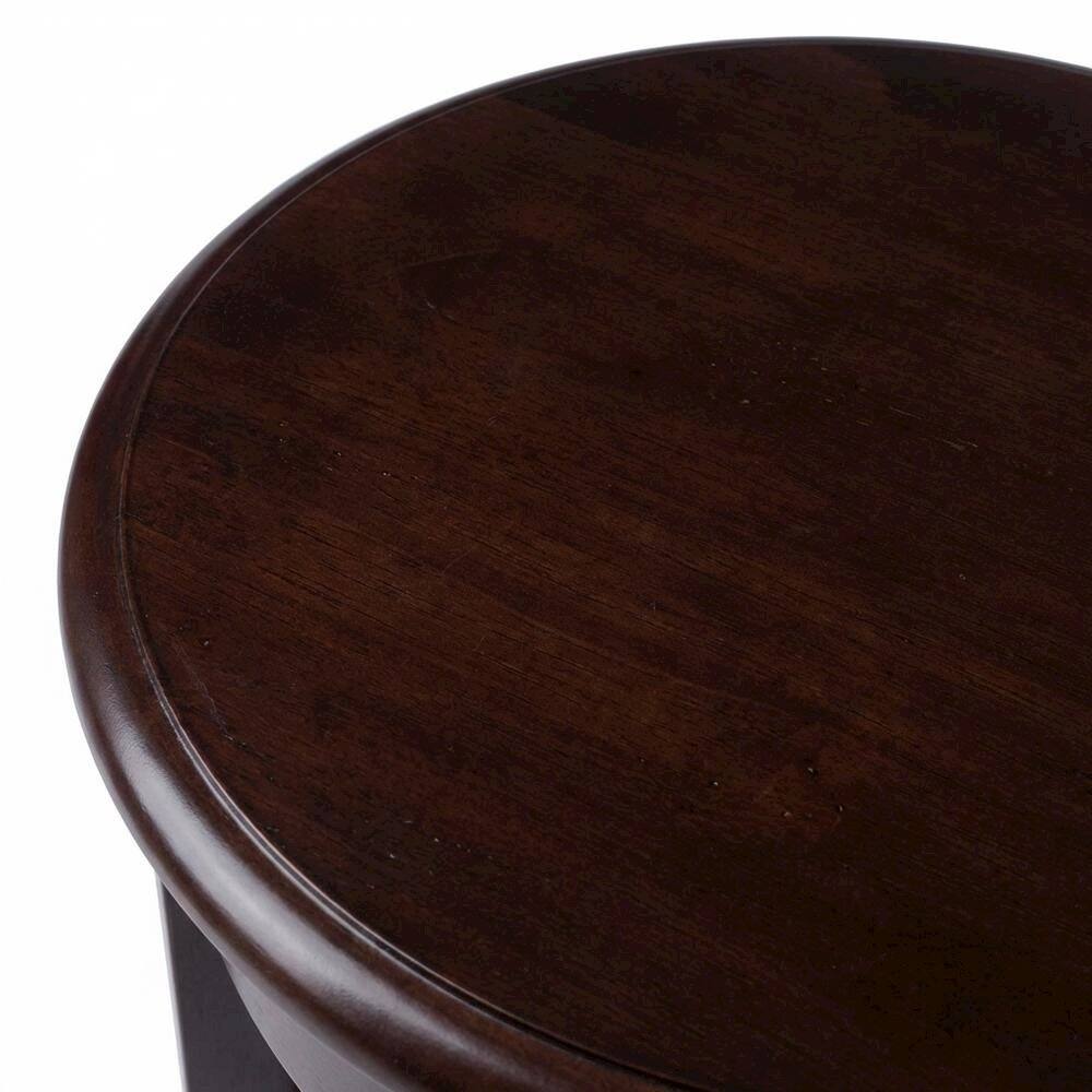Alt View 2. FurniFact - Farmhouse Solid Wood End Table With Drawer For Living Room - Walnut.