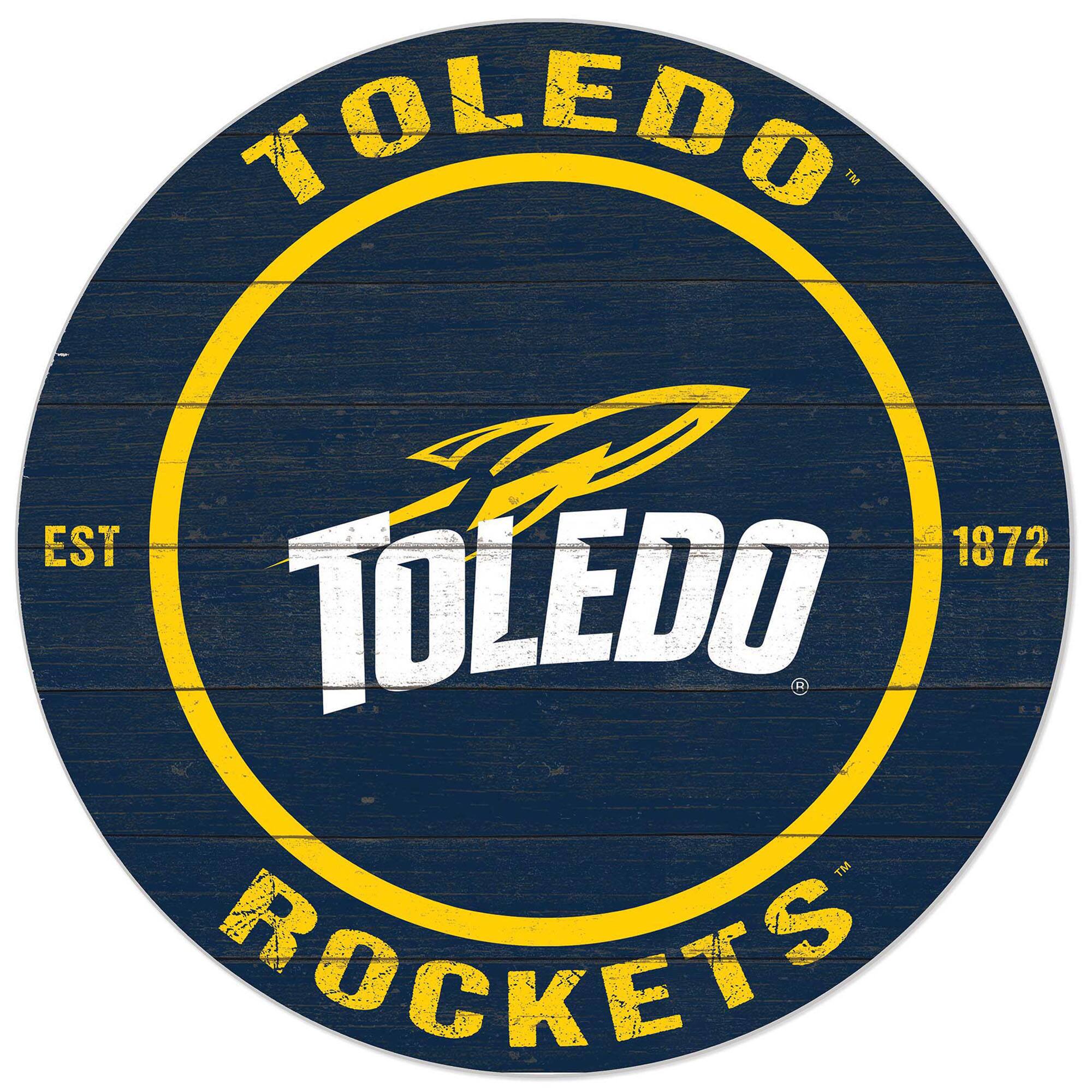 Navy Toledo Rockets 20'' x 20'' Indoor/Outdoor Circle Sign