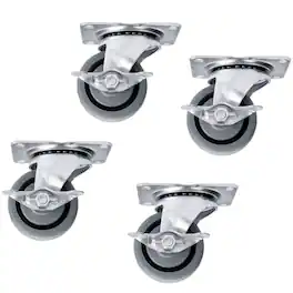 Middle Atlantic - 5WLR Caster 4-Piece Kit - Silver