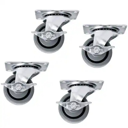 Front. Middle Atlantic - Middle Atlantic 5WLR Caster 4-Piece Kit - Silver.