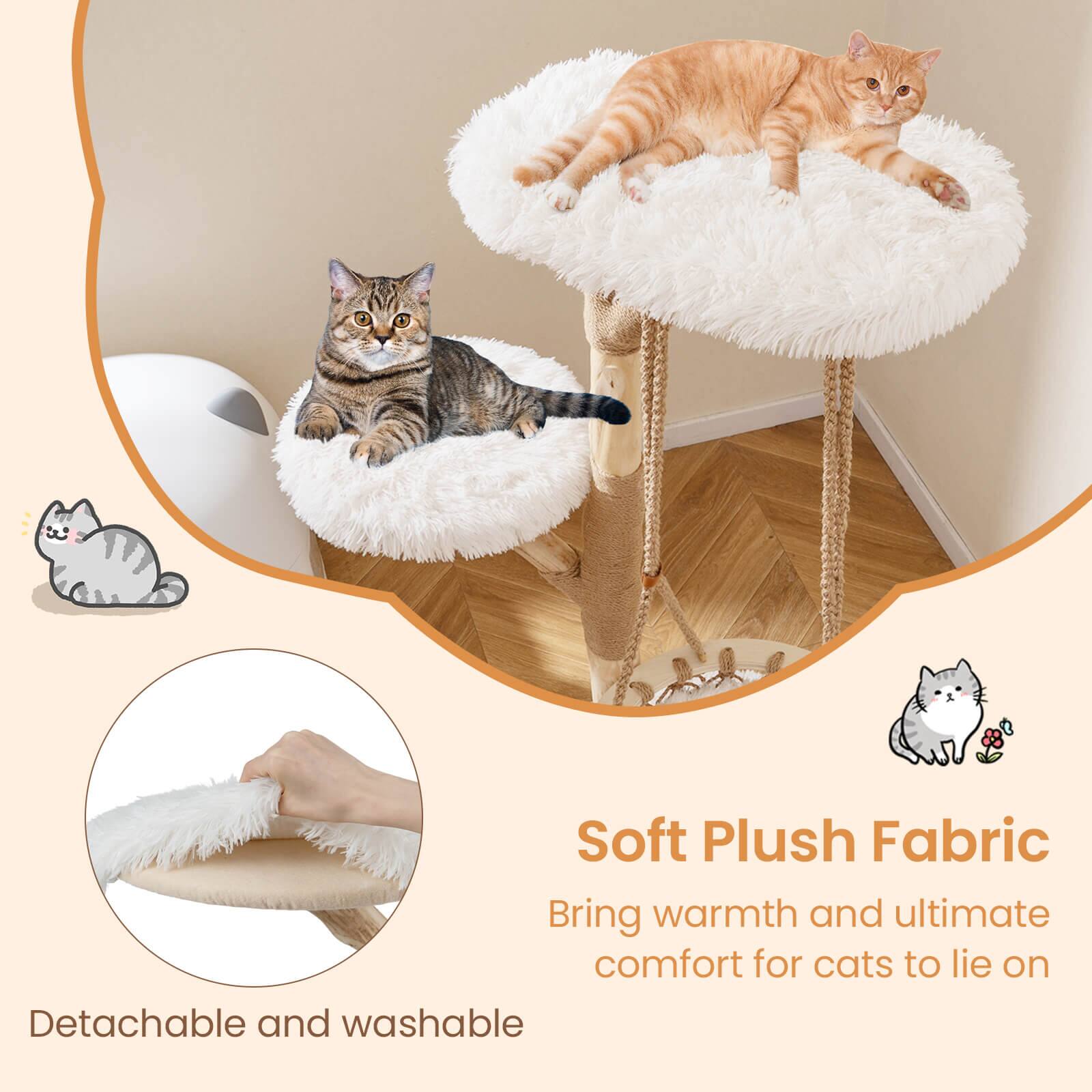 Soft Plush Fabric  
Bring warmth and ultimate comfort for cats to lie on  

Detachable and washable