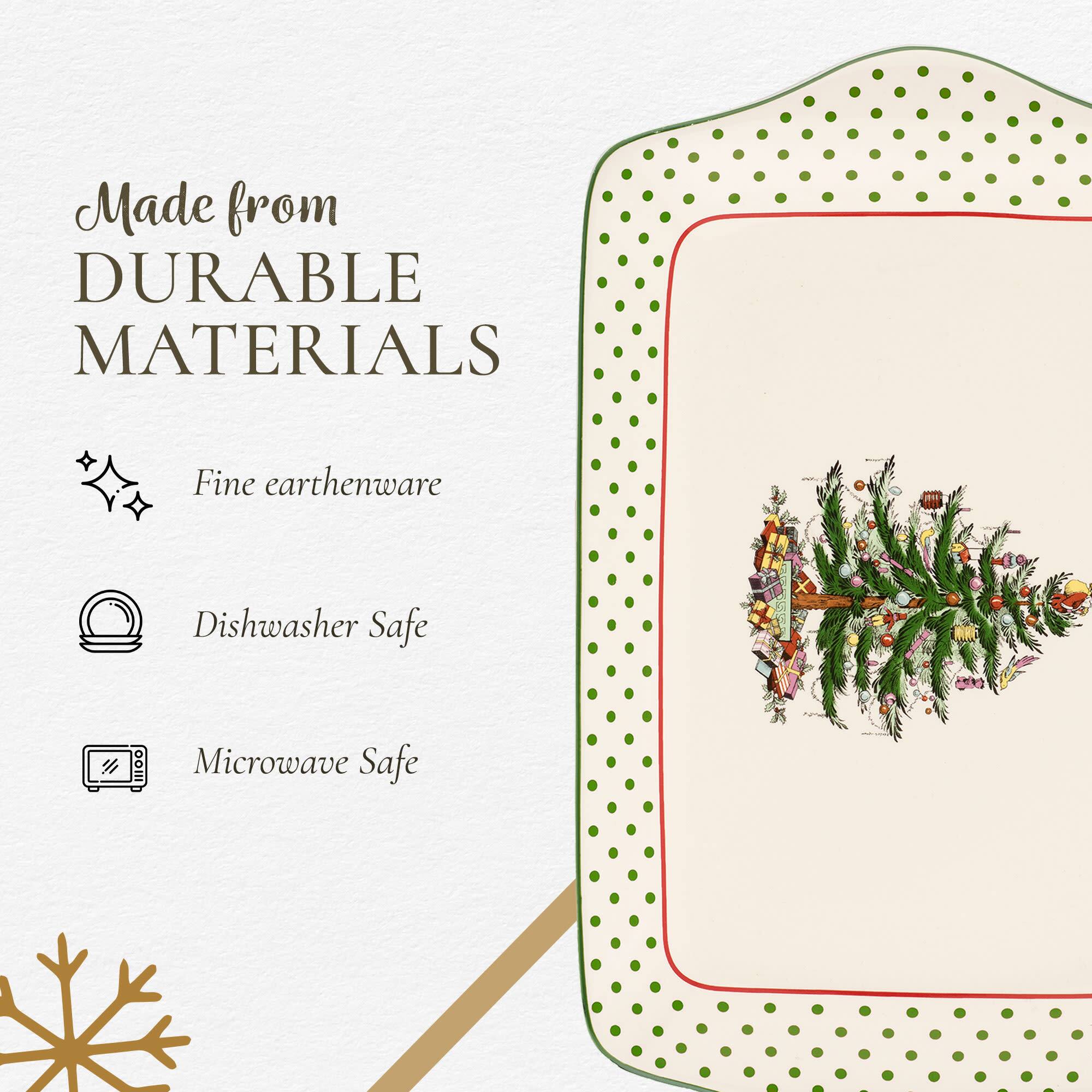 Spode Christmas Tree Collection 12 Inch Dessert Tray Polka Dot ...