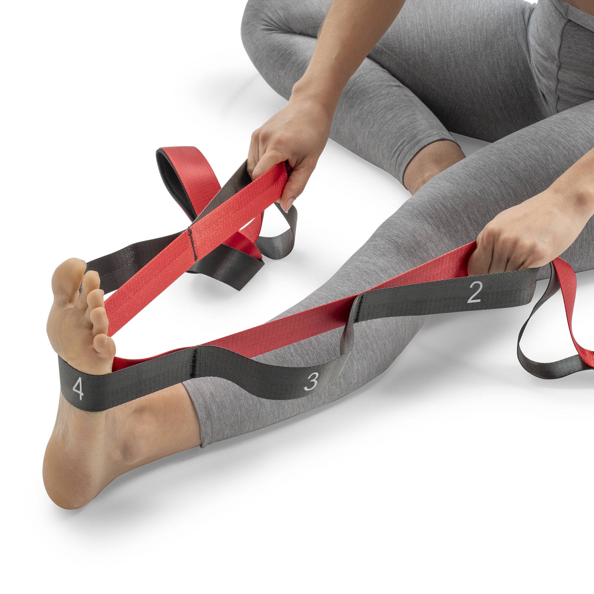 Alt View 2. Sunny Health & Fitness - Premium Yoga Stretch Strap with 8 Individual Grip Loops - Black.