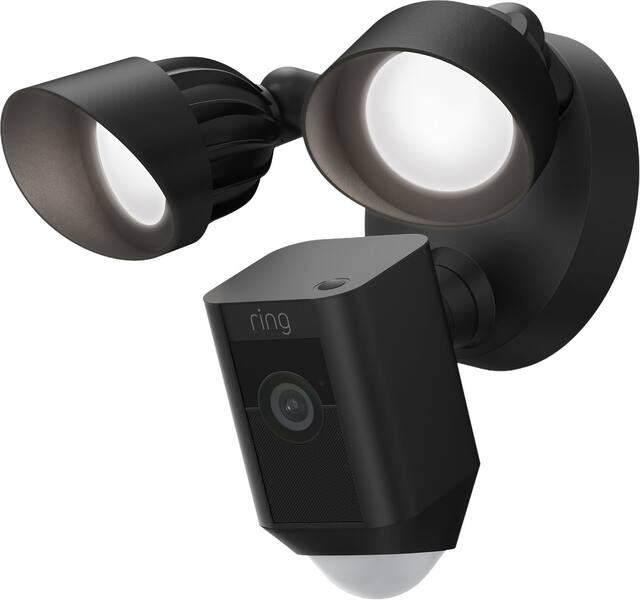 Ring - Floodlight Cam Plus Outdoor Wired 1080p Surveillance Camera - Black