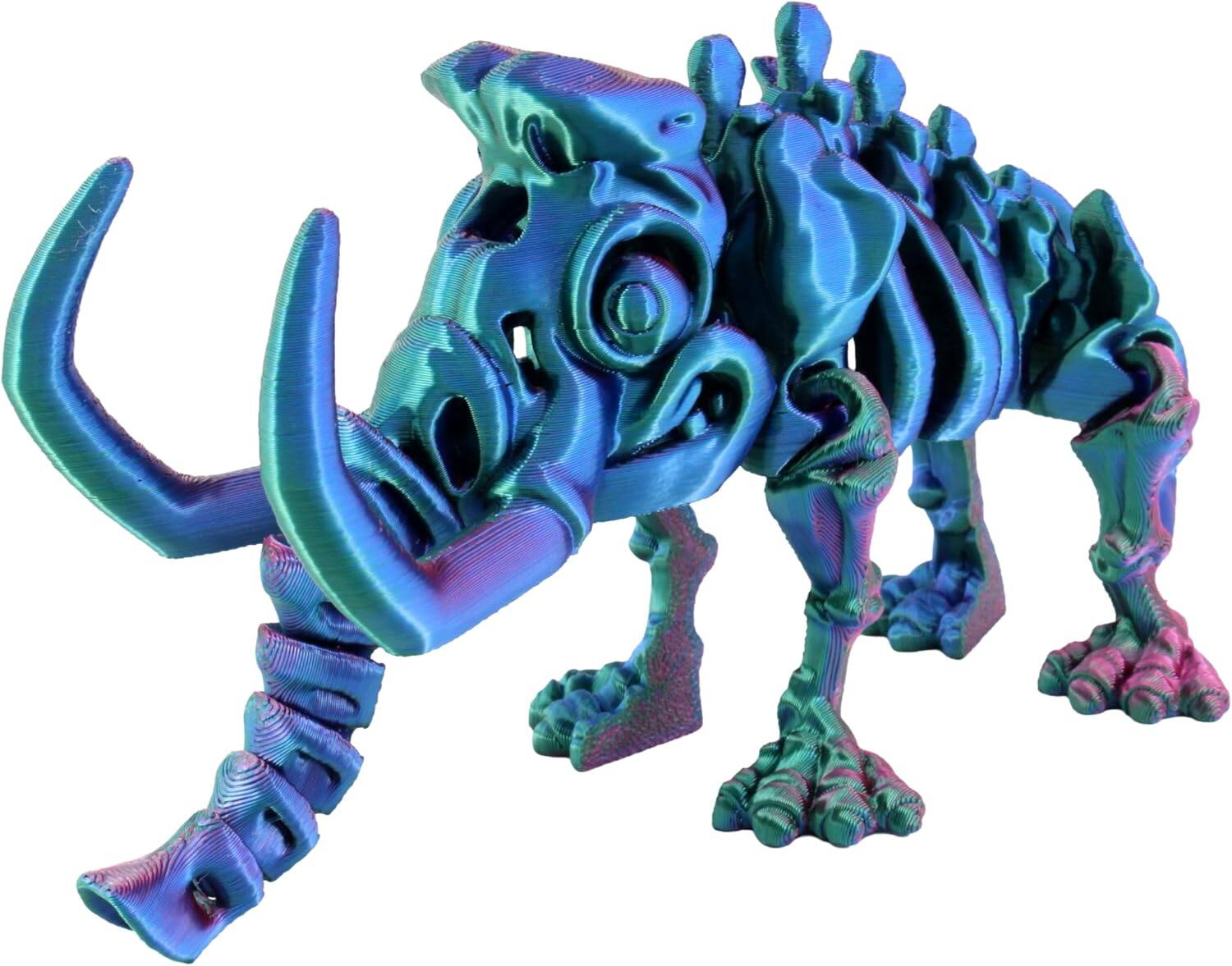 3D Printed Skeleton Woolly Mammoth, Prehistoric Collectible Articulating Dinosaur 3D Figurine Desk Décor by PowerTRC