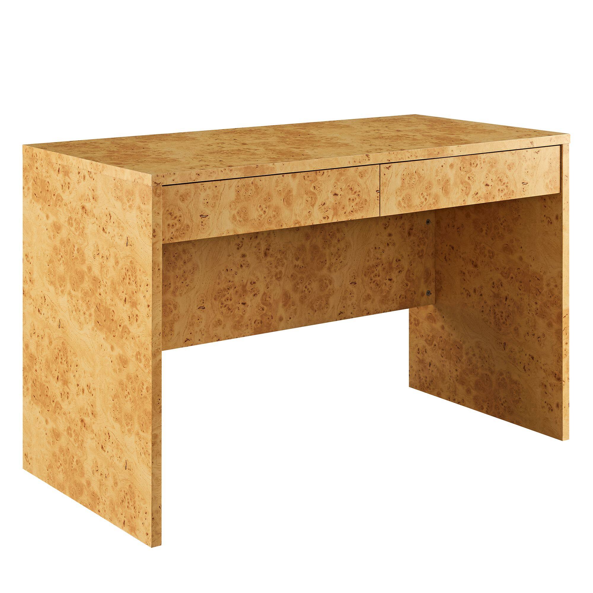 Angle. Modway - Hudson 2-Drawer Burl Wood Desk by Modway - Natural.