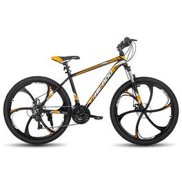 HILAND - H200 26" Mountain Bike for Men Women - 6 Spokes Wheel - Orange