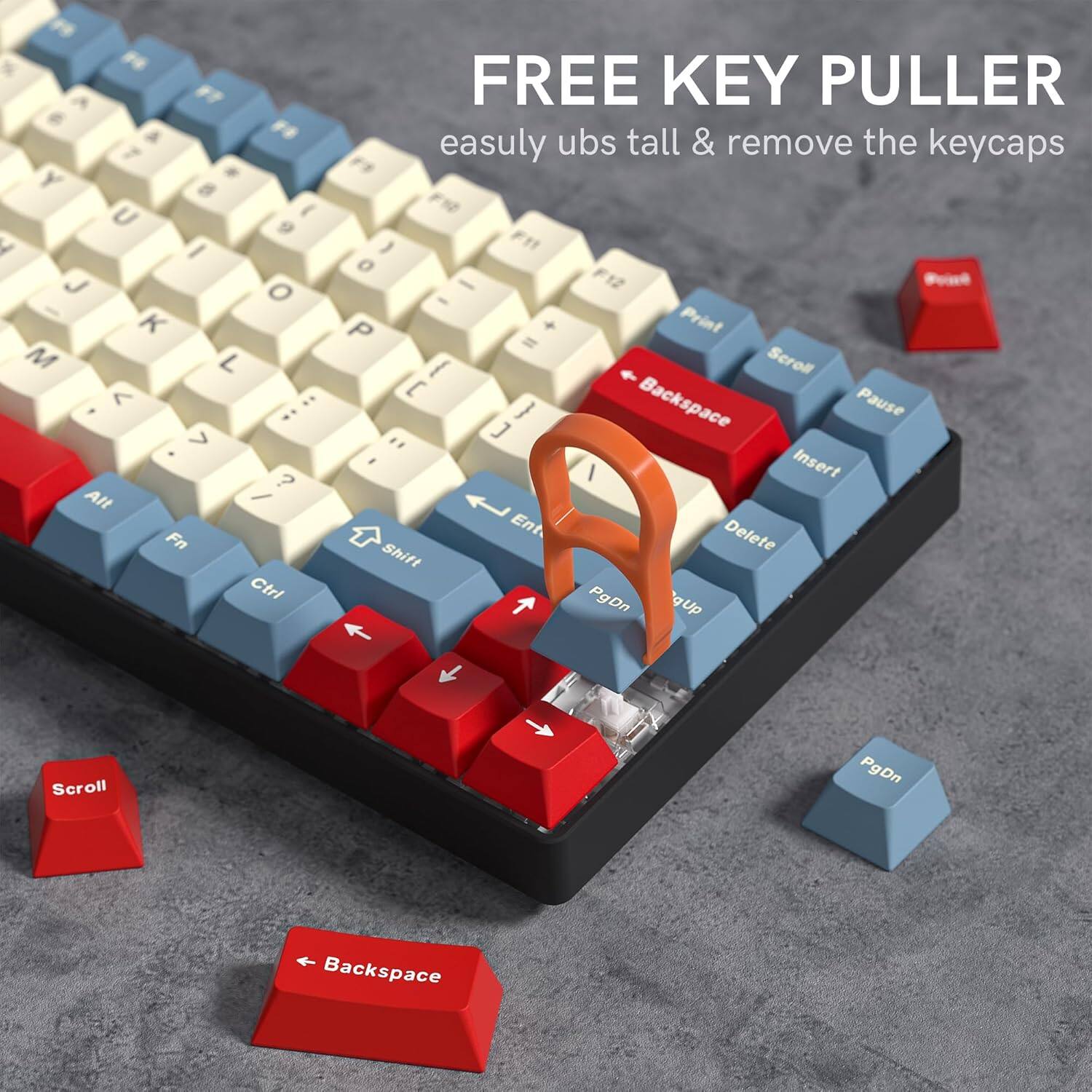 FREE KEY PULLER  
easily unscrew tall & remove the keycaps