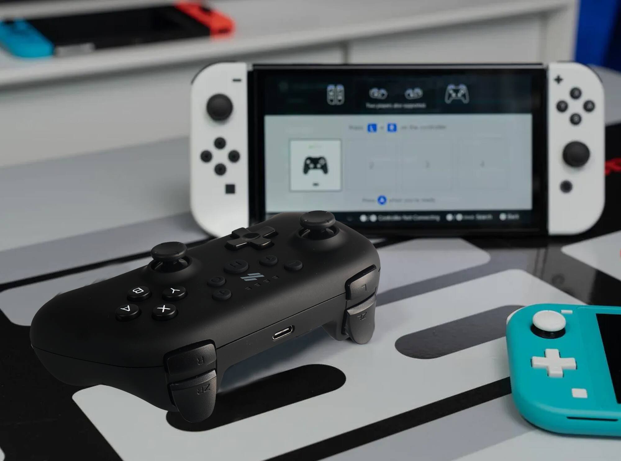 Alt View 6. NEXT - Wireless Rechargeable Pro Controller for Switch 2 & Switch - Midnight - Midnight.