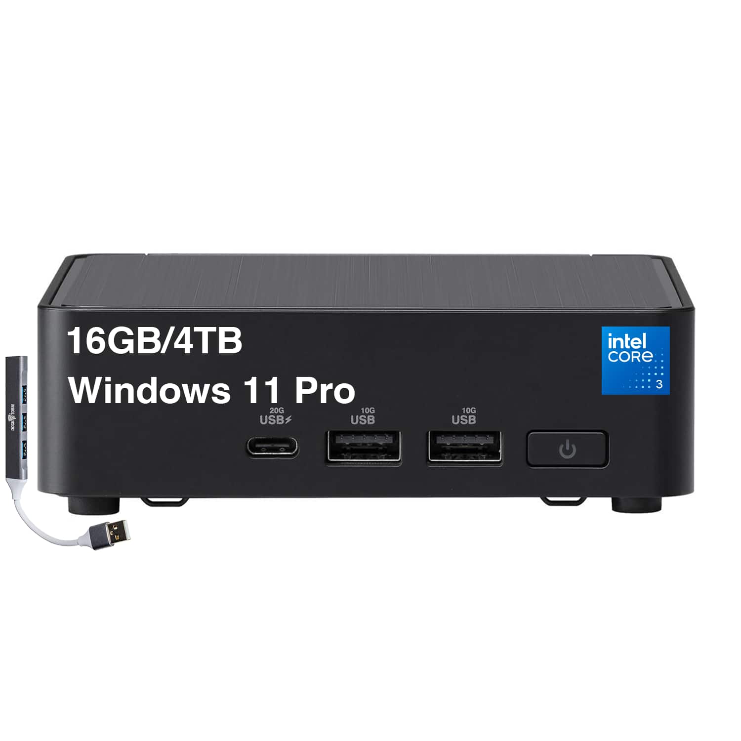 ASUS - Upgraded - NUC 15 Pro Tall Kit Mini Desktop (Core 7 240H, 64GB, 4TB SSD, Intel Graphics, Win 11 Pro) w/USB Hub - Black
