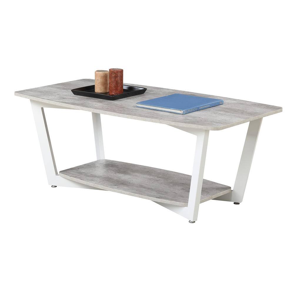 Left. Convenience Concepts - Graystone Coffee Table - Gray / White Frame.