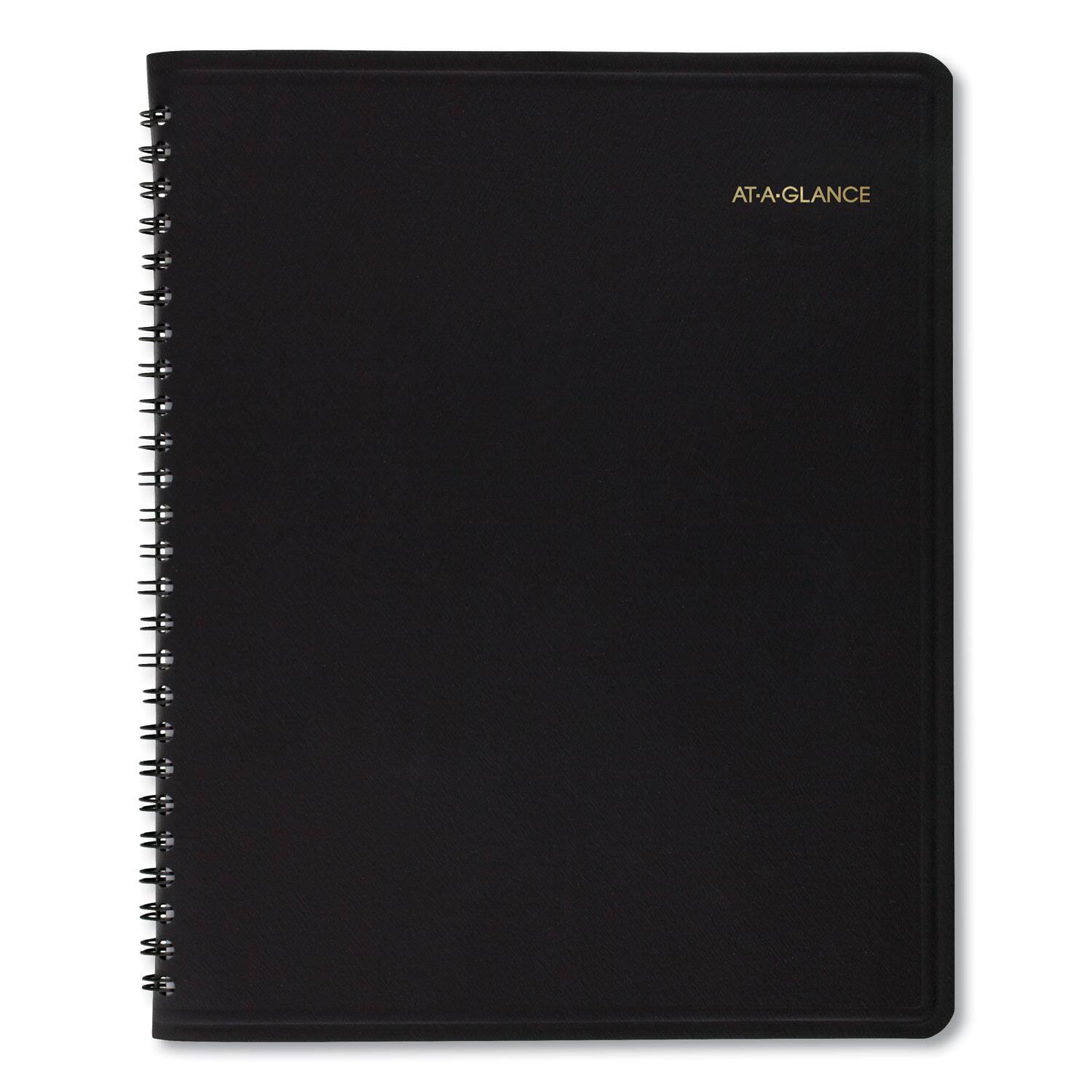 Left. AT-A-GLANCE - Monthly Planner in Business Week Format 10 x 8 Black Cover 12 Month Jan to Dec 2026.