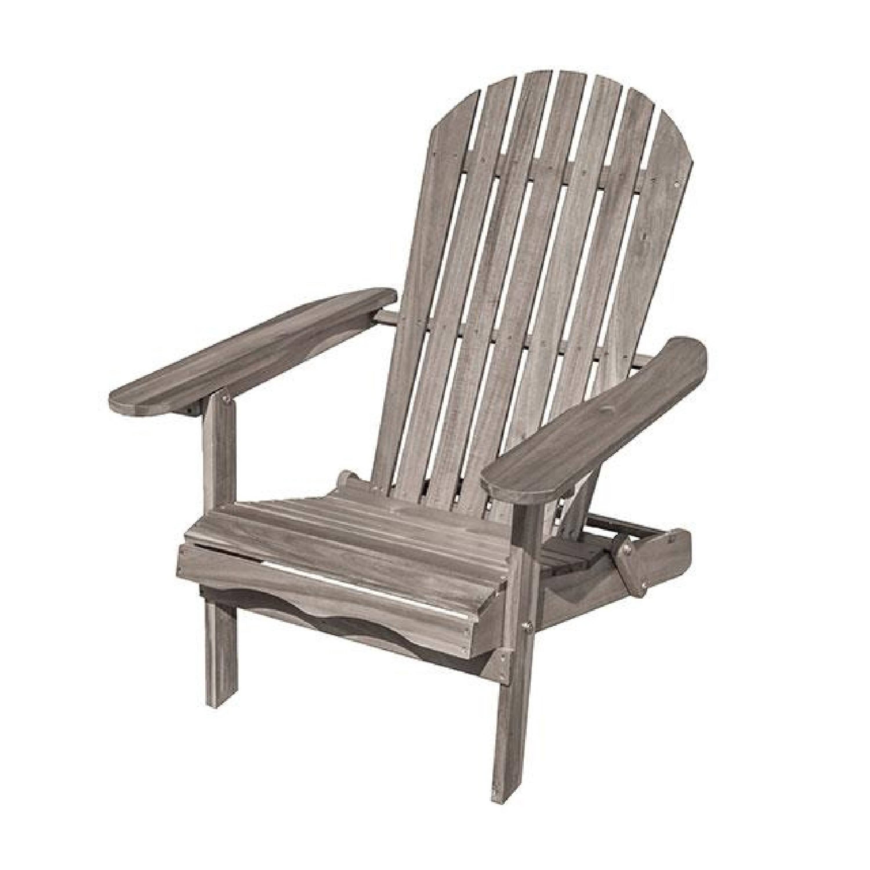 Alt View 1. Manhattan Lane - Geli Outdoor Adirondack Chair, Slatted Back - Gray.