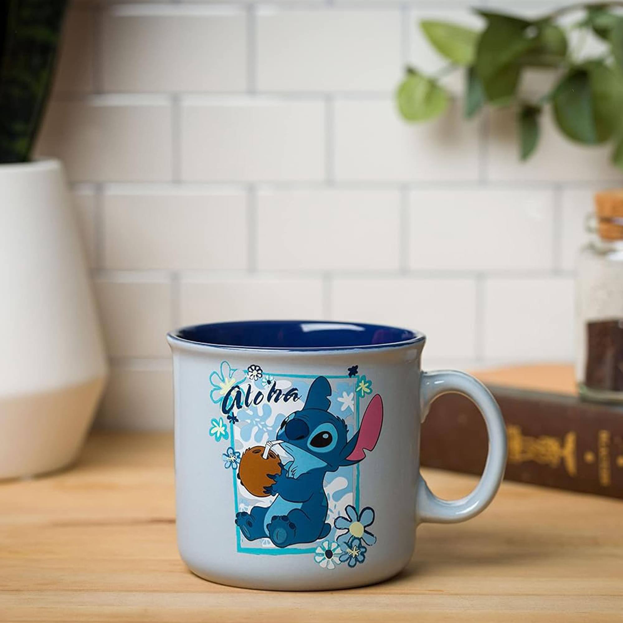 Alt View 2. Disney - Disney Lilo & Stitch "Aloha" Ceramic Camper Mug | Holds 20 Ounces - Blue.