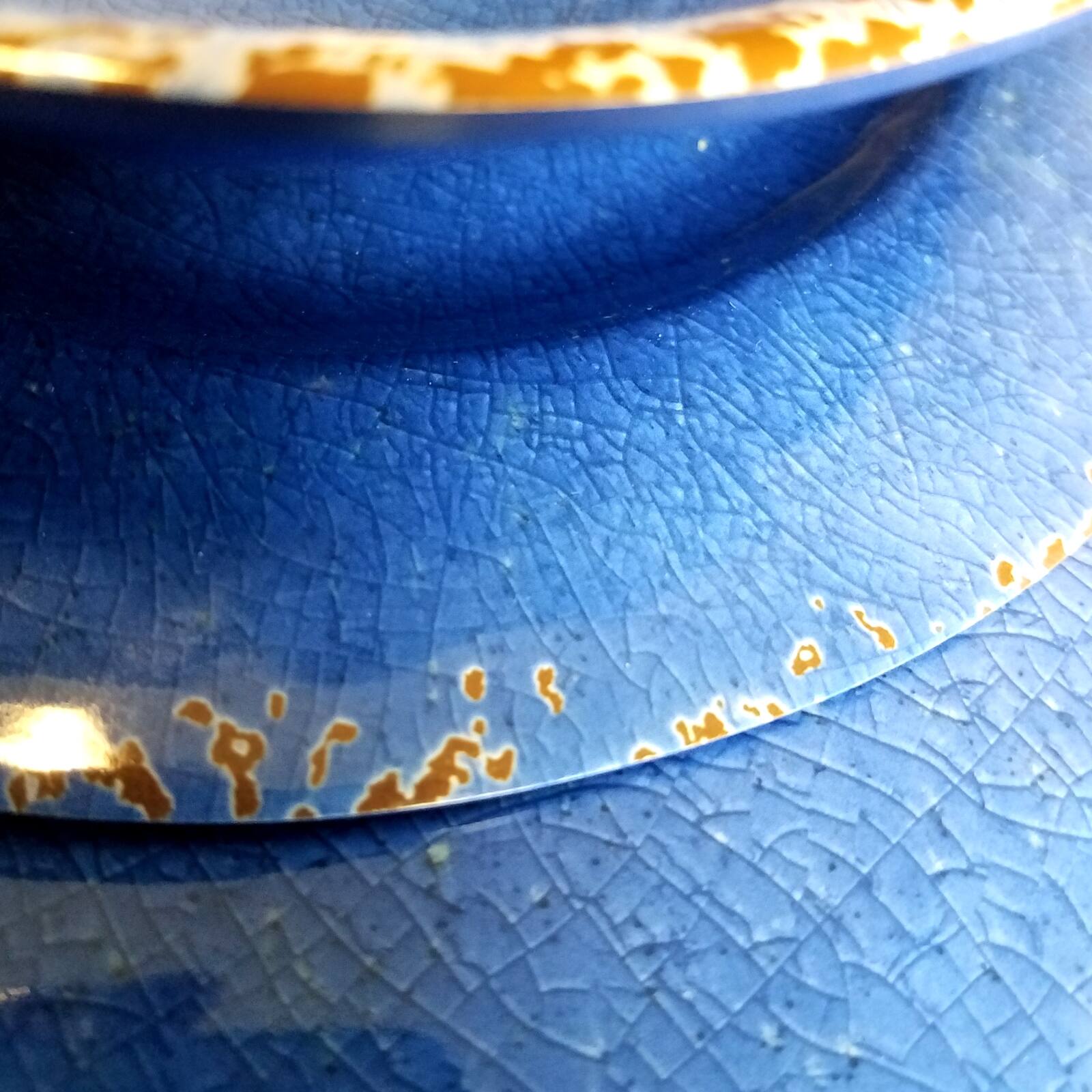 Alt View 10. Studio California - Studio California Mauna 12 Piece Dinnerware Set in Cobalt Blue Crackle Look Decal - Blue.