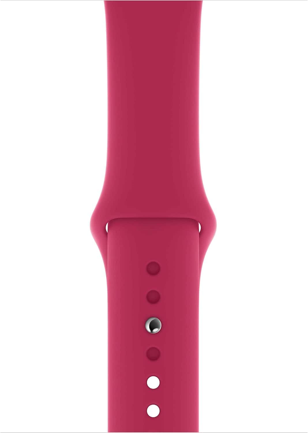 Front. Apple - Apple Watch Sport Band (44mm) - Pomegranate - Regular - Red.