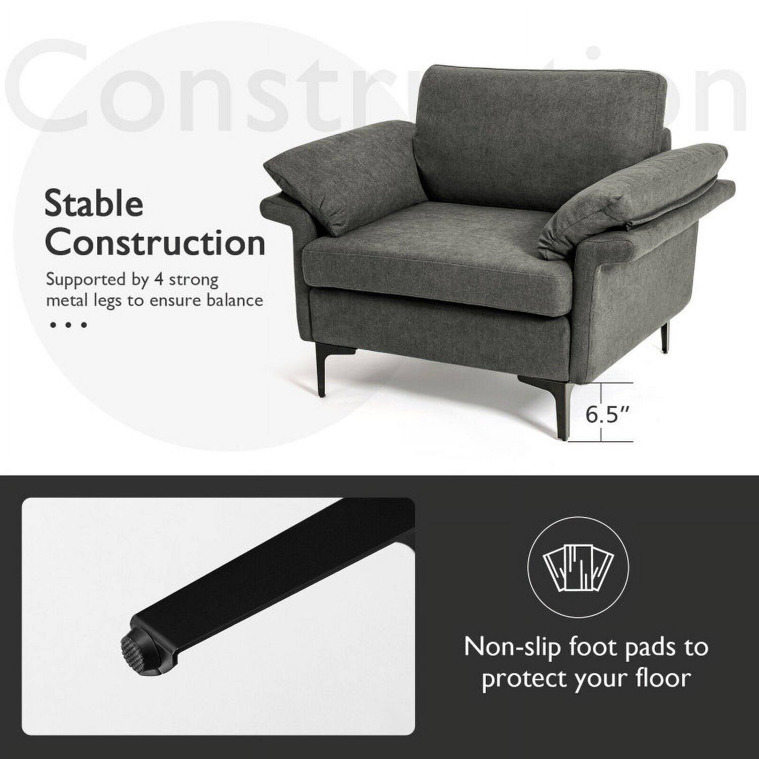 Stable Construction  
Supported by 4 strong metal legs to ensure balance  

6.5" JM Non-slip foot pads to protect your floor