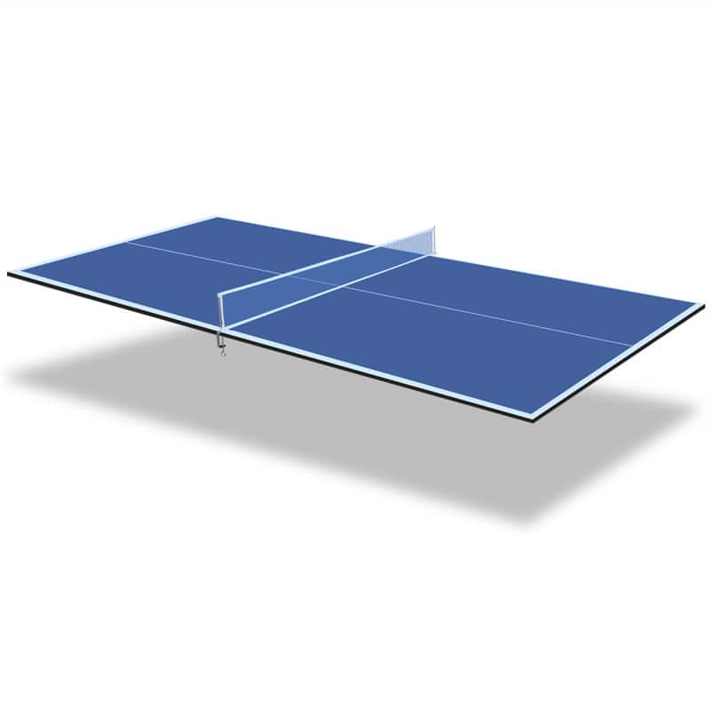 HTUTWOO - 8ft Mid-Size Ping Pong Conversion Top - Foldable & Portable Table Tennis Table Top for Indoor Games - Blue