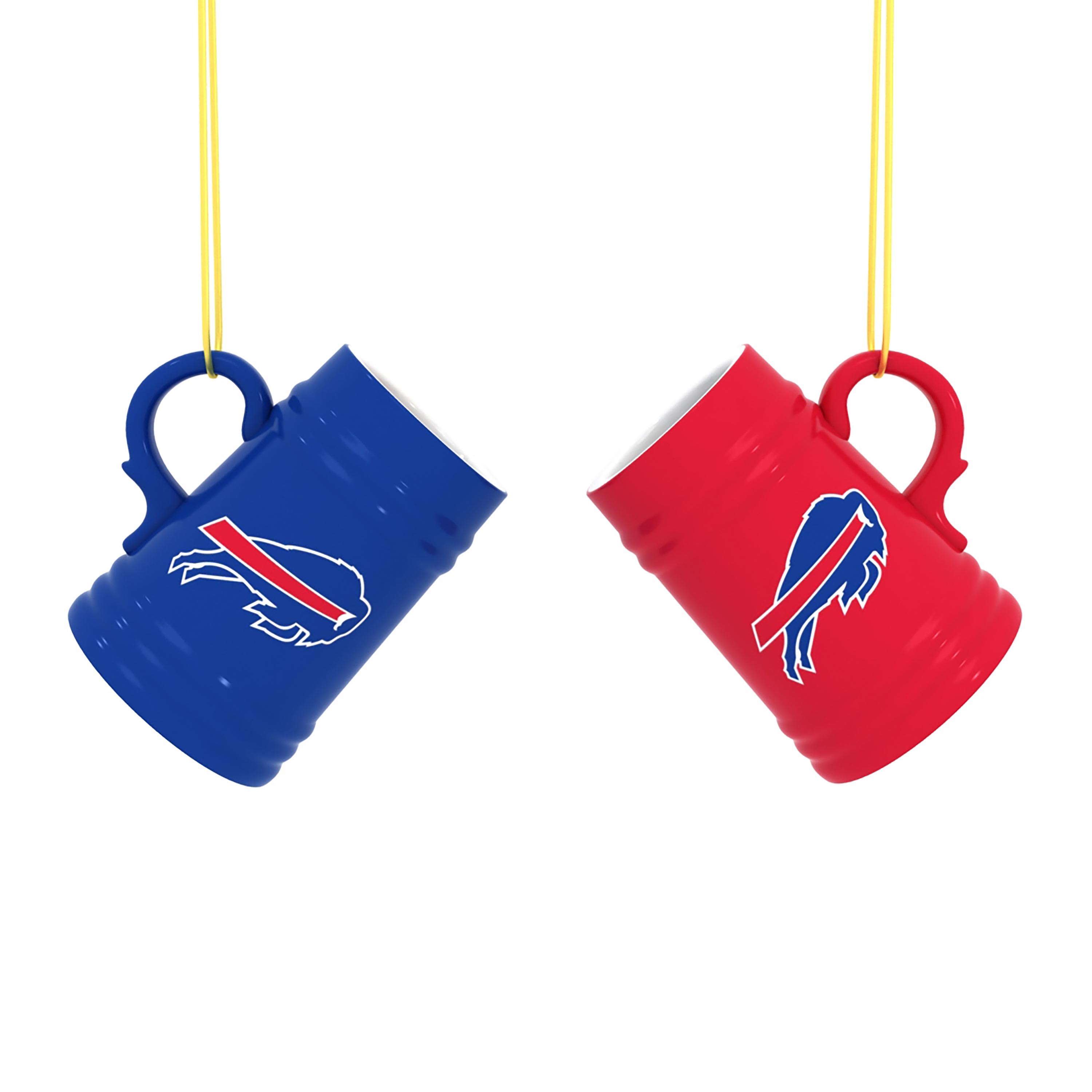 Front. Evergreen Enterprises - Buffalo Bills Two-Pack 3" Mini Stein Ornament Set - Multicolor.