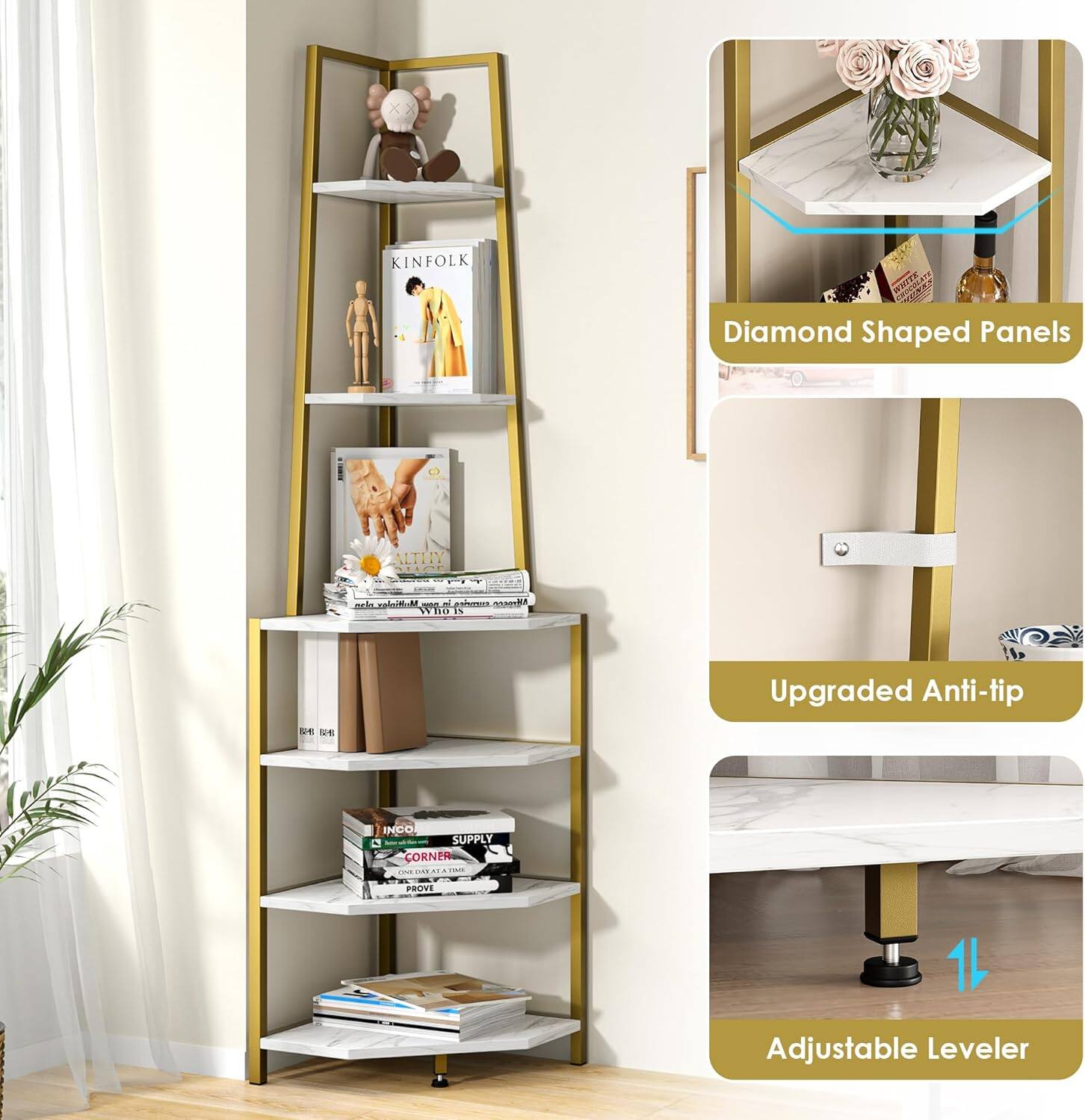 - Diamond Shaped Panels
- Upgraded Anti-tip
- Adjustable Leveler