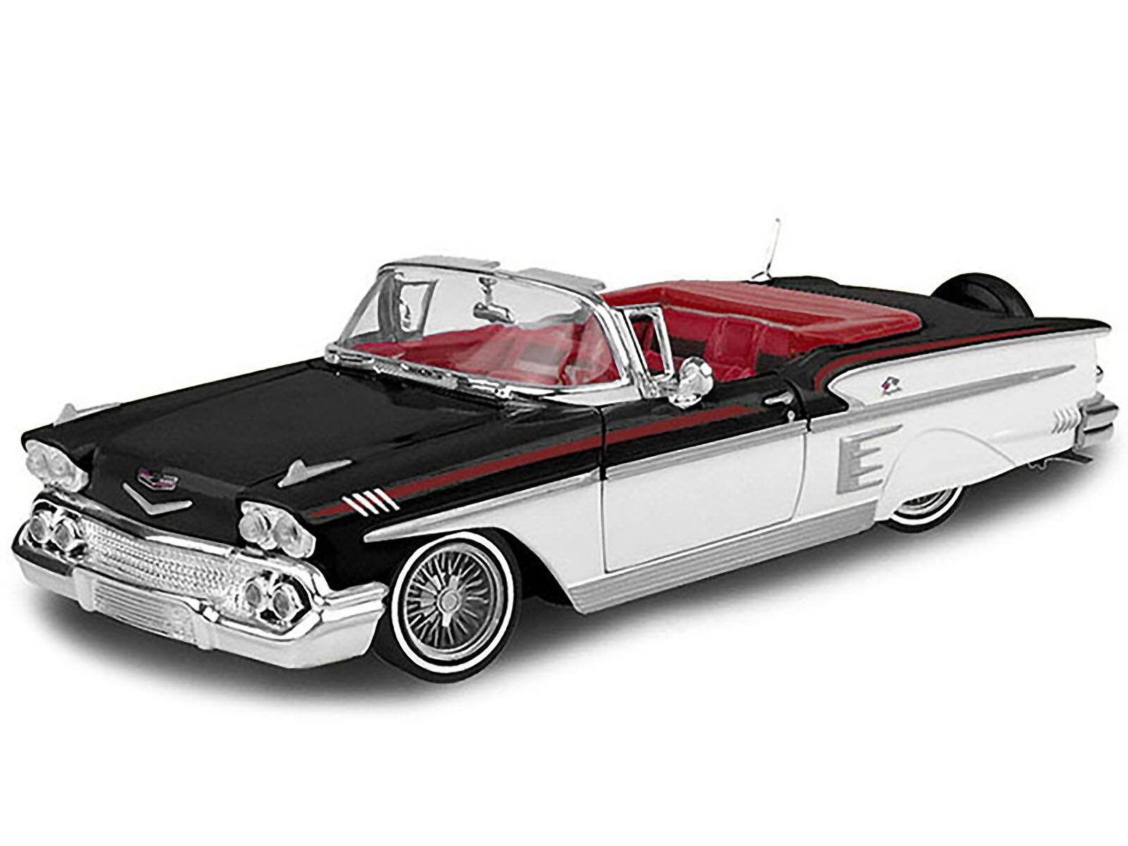 1958 Chevrolet Impala Convertible Lowrider Black and White with