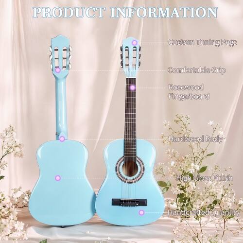 PRODUCT INFORMATION  
Custom Tuning Pegs  
Comfortable Grip  
Rosewood Fingerboard  
Hardwood Body  
High Gloss Finish  
Handcrafted Quality