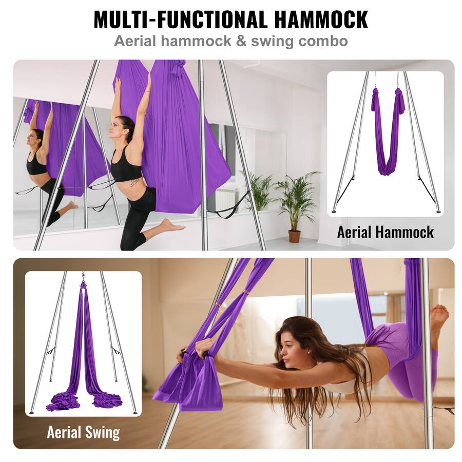 A Frame Rotation Exercise VEVOR Aerial Yoga Frame & Yoga Hammock, 9.67 ft Height Professional ...