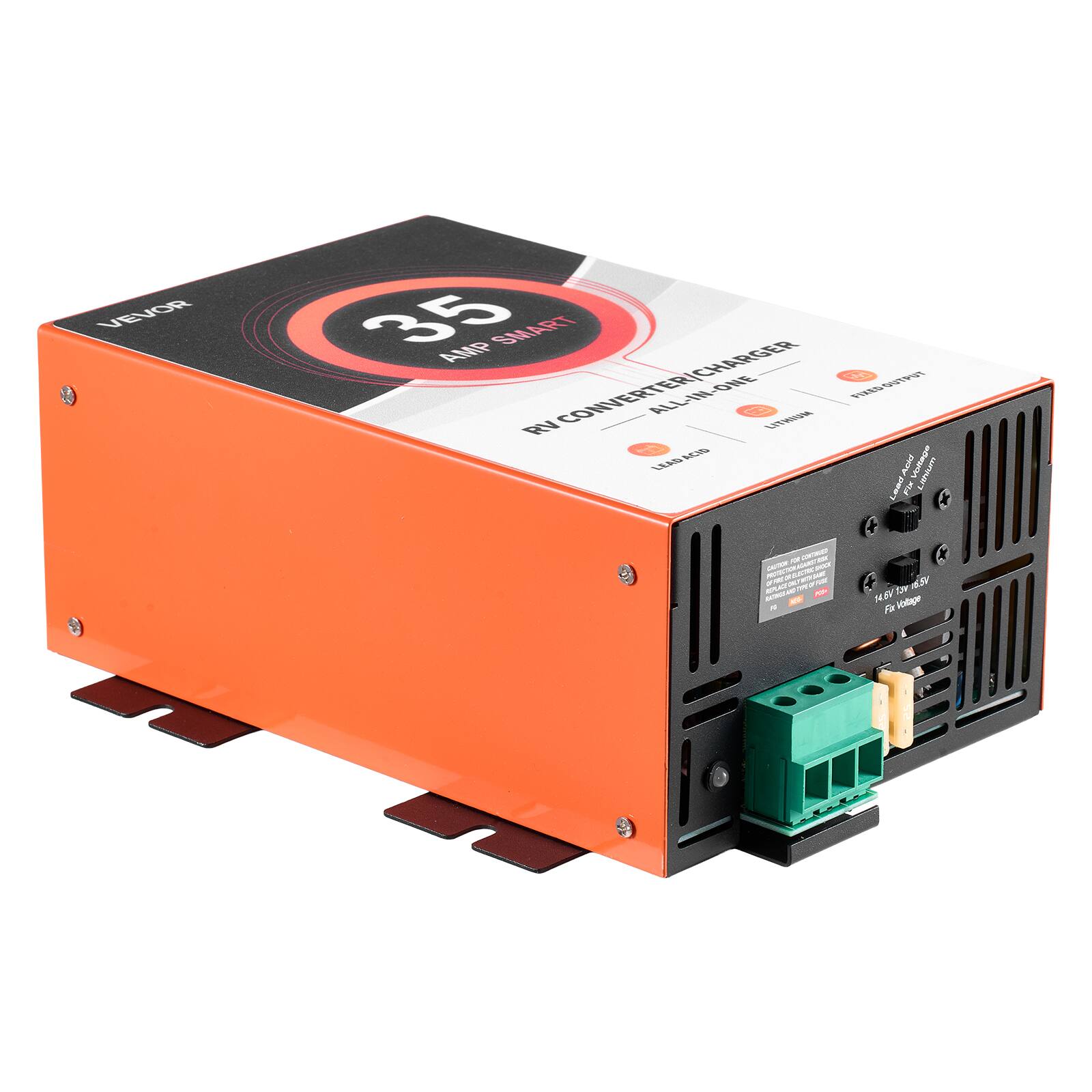 VEVOR  
35 AMP SMART CONVERTER/CHARGER  
ALL-IN-ONE FIXED OUTPUT  
FIXED RV LITHIUM LEAD ACID  
Voltage  
FOR CONTINUED - YEA  
13W 16.5V 14.4V