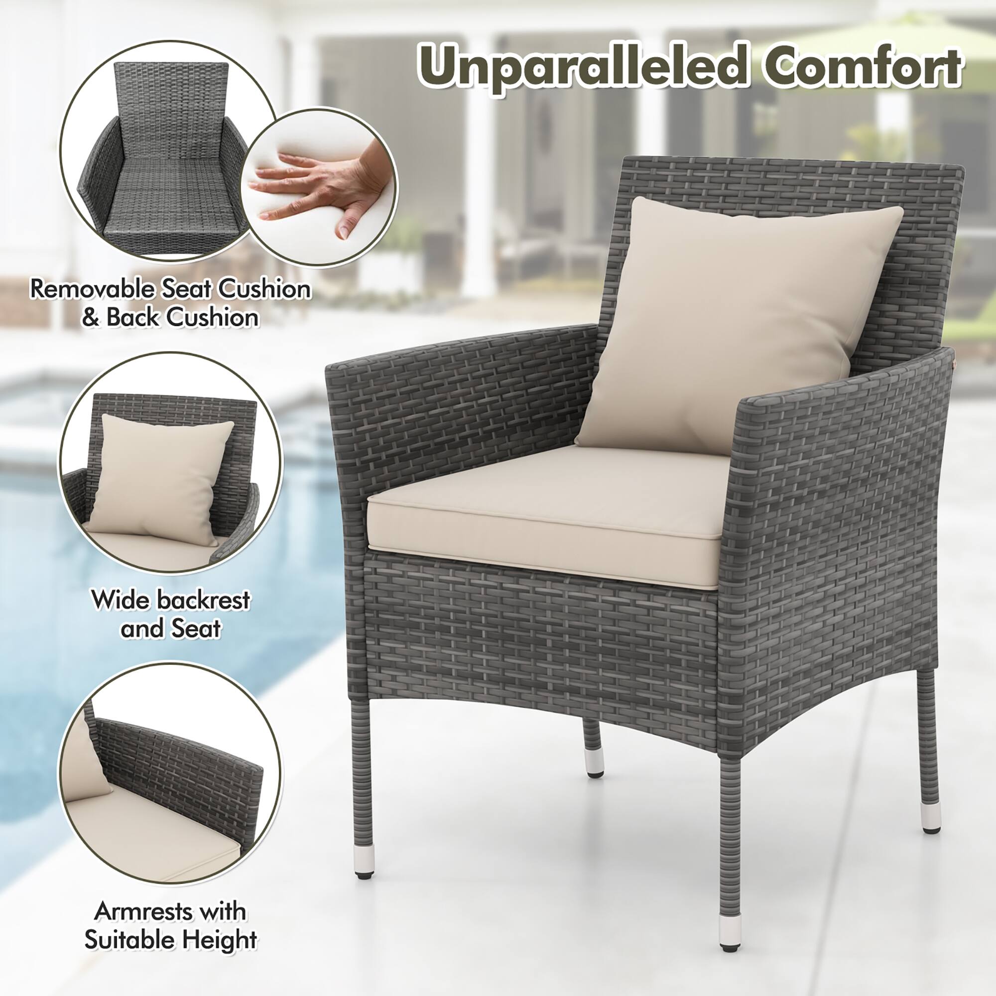 Unparalleled Comfort

- Removable Seat Cushion & Back Cushion
- Wide backrest and Seat
- Armrests with Suitable Height