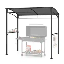 Costway - 7'x4.5' Grill Gazebo Outdoor Patio Garden BBQ Canopy Shelter Storage Hook