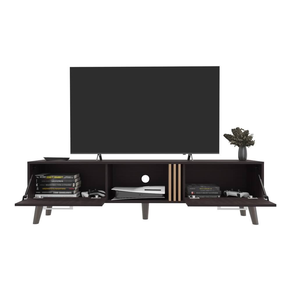 Angle. APRILSOUL - Altoona Tv Stand Living Room Black and Light Oak - Black Multi.