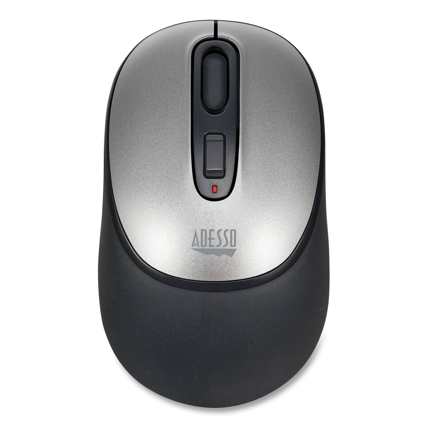 Alt View 2. Adesso - Adesso A10 2.4 GHz Frequency 30 ft. Wireless Range iMouse A10 Antimicrobial Wireless Mouse - Black/Silver - Black/Silver.