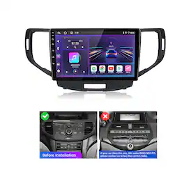 Junsun - 8 Core 6+128GB Android 15 carplay For Honda Accord 8 Spirior 2008-2013 9" Car Stereo Radio GPS Navi SWC WIFI RDS FM BT - Black