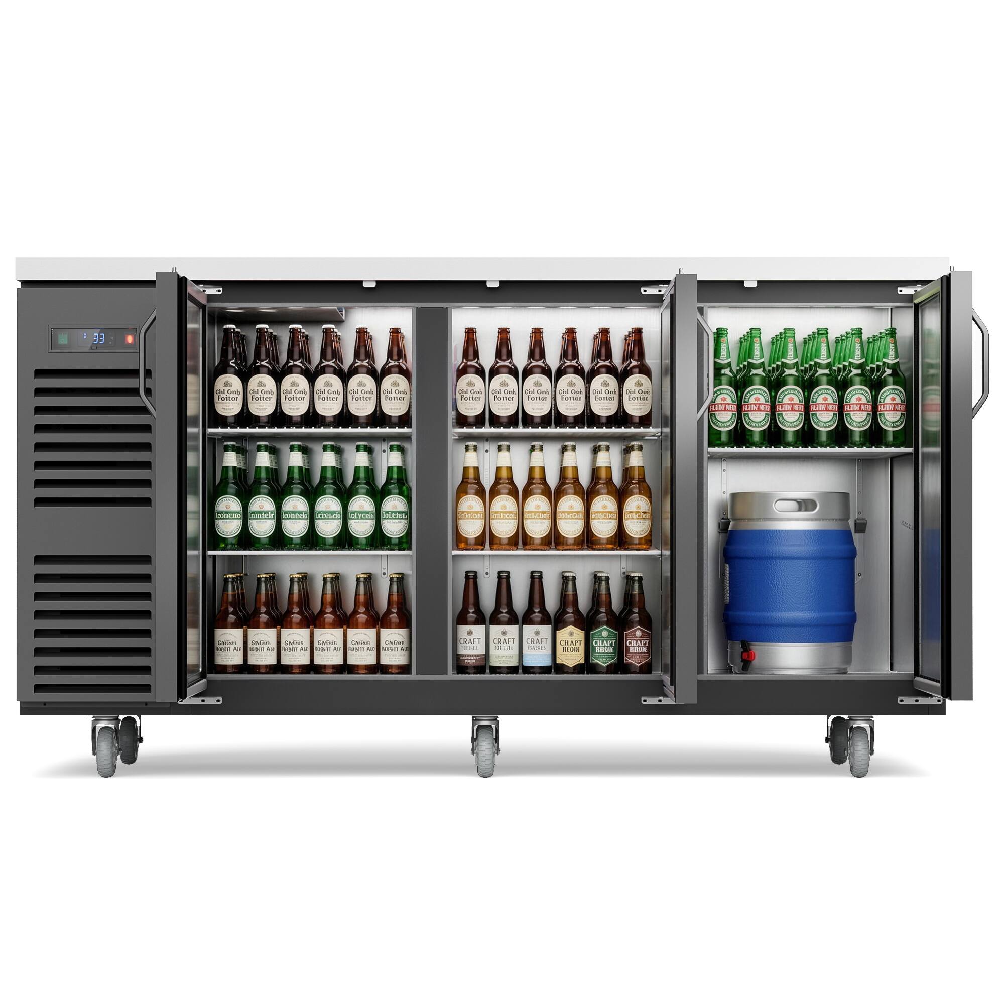 Coolski 72 in. W 25.6 cu. ft. Commercial Solid Door Under Back Bar