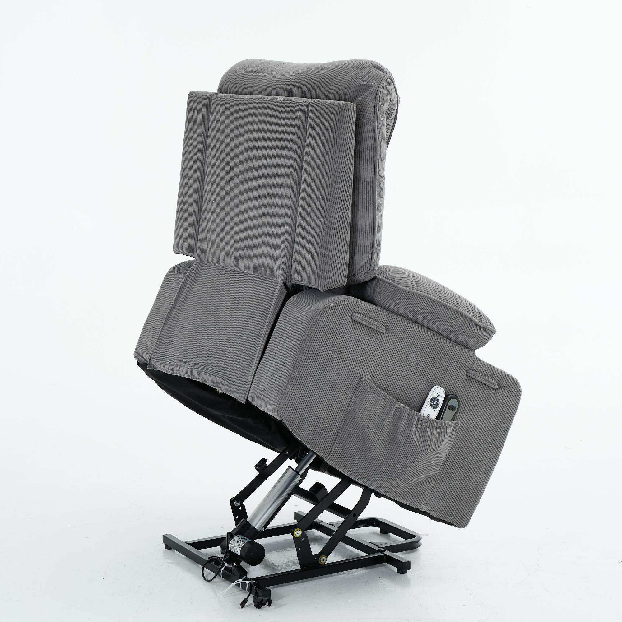 Alt View 4. GOODSILO - Remote-Controlled Power Lift Recliner Chair with Heating and Massage for Elderly and Seniors - Gray.