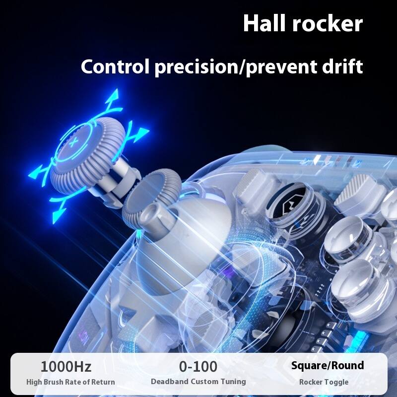 Hall rocker  
Control precision/prevent drift  

1000Hz  
High Brush Rate of Return  

0-100  
Deadband Custom Tuning  

Square/Round  
Rocker Toggle