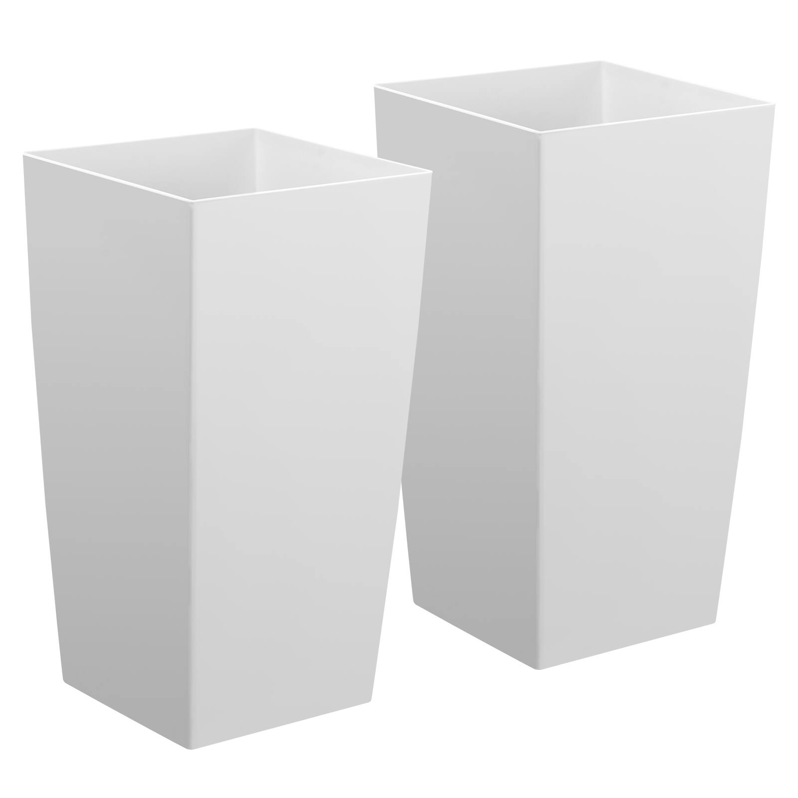 Alt View 5. VEVOR - Tall Planters Set of 2, 30 Inch Large Outdoor Taper Planters for Outdoor Indoor Plants, Front Porch Plastic Modern - White.