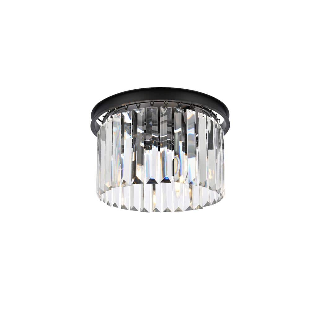 Urban Classic - Sydney 3 light Flush Mount Clear Royal Cut Crystal - Matte Black price history on PriceWatchPro