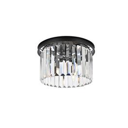 Urban Classic - Sydney 3 light Flush Mount Clear Royal Cut Crystal - Matte Black