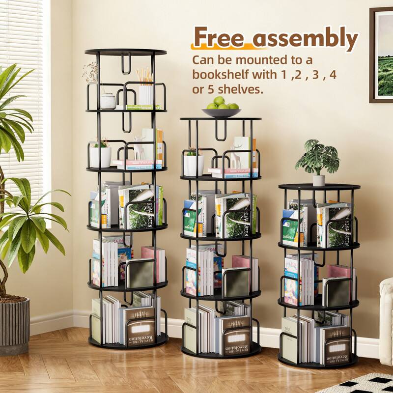 Free assembly  
Can be mounted to a bookshelf with 1, 2, 3, 4 or 5 shelves.